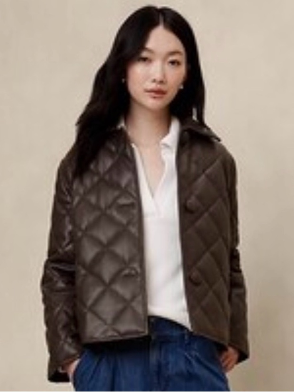 EUC Beautiful BANANA REPUBLIC FACTORY Faux Leather Jacket XSP